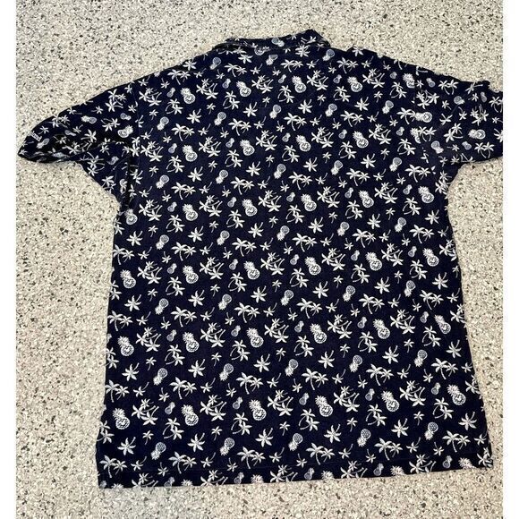 Disneyland Resort Polo Hawaiian Allover Print SS‎ Navy Men's L Mickey Pineapples - Picture 4 of 12